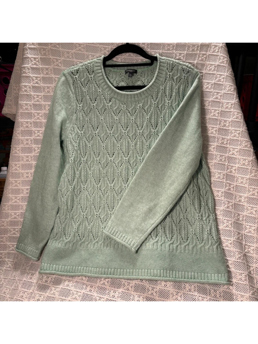 Pale Green Talbots Wool Blend Sweater XL Petite